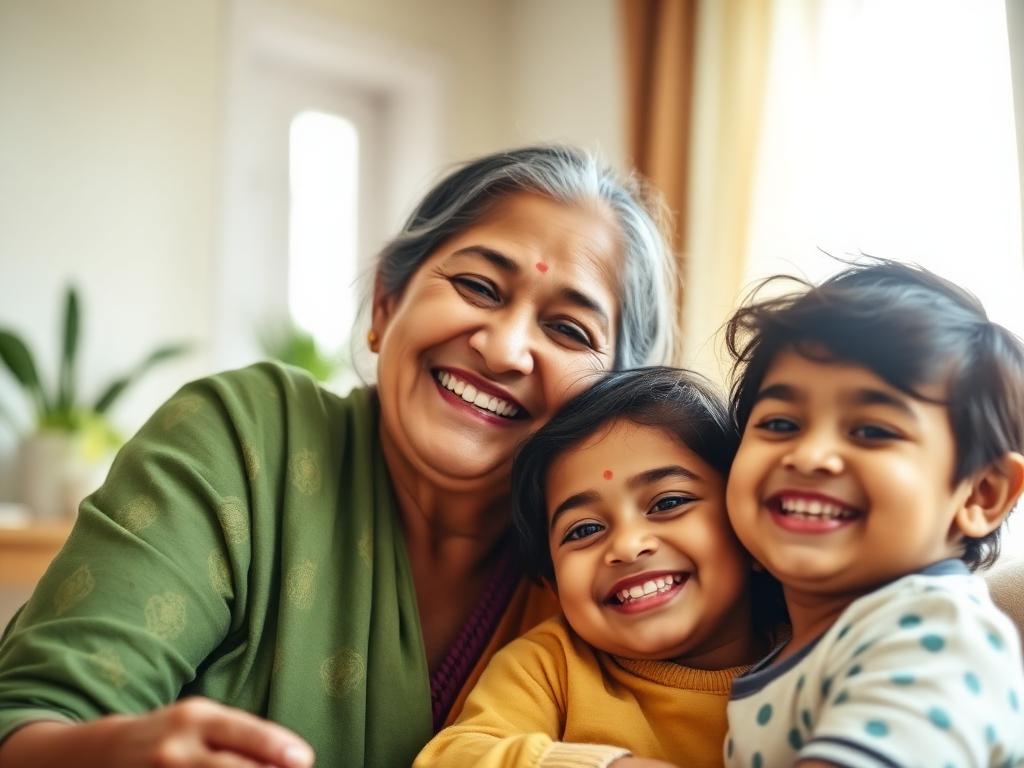Happy Indian family