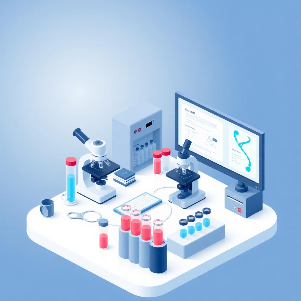 Modern diagnostics lab illustration
